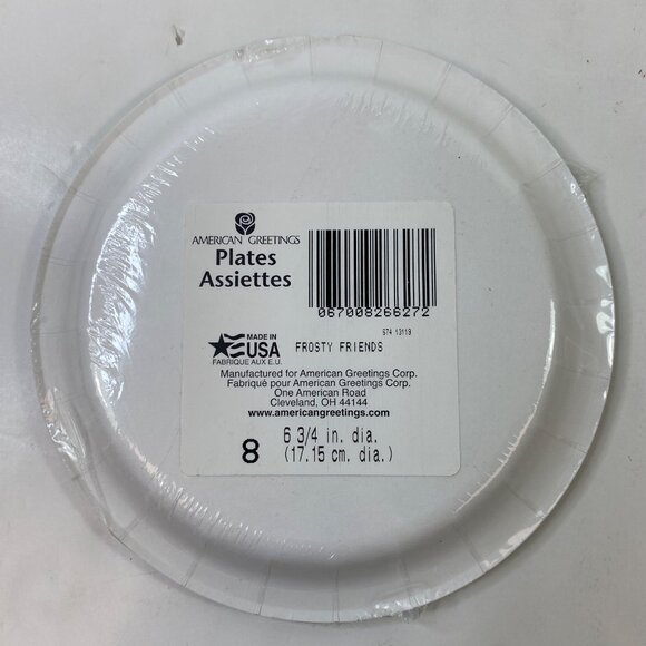 American Greetings 2 Pack Holiday Paper Plates Cozy Santa & Frosty Friends - Picture 5 of 5